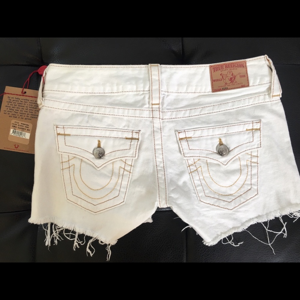 True Religion White Shorts